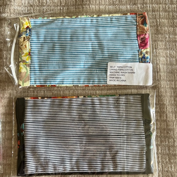 Johnny Was Set of 4! Cotton Sateen Face Mask Set NWT - Picture 5 of 9